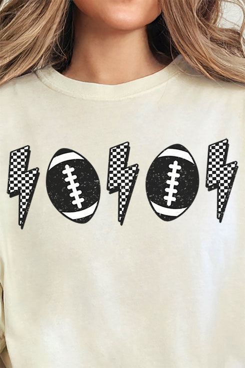 Distressed Football Strikes Comfort Colors Adult Ring-Spun Cotton Tee
