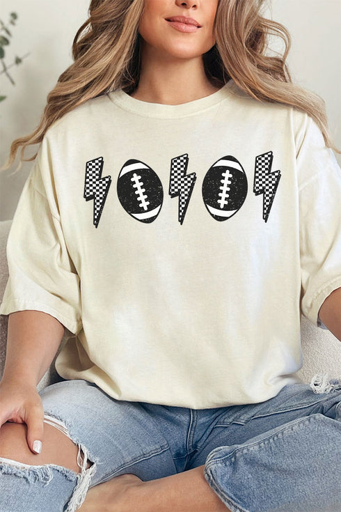 Distressed Football Strikes Comfort Colors Adult Ring-Spun Cotton Tee