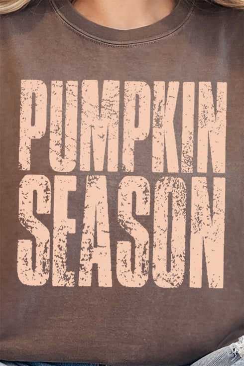 Distressed Pumpkin Season Comfort Colors Adult Ring-Spun Cotton Tee