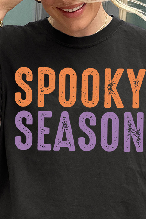 Distressed Spooky Season Comfort Colors Adult Ring-Spun Cotton Tee