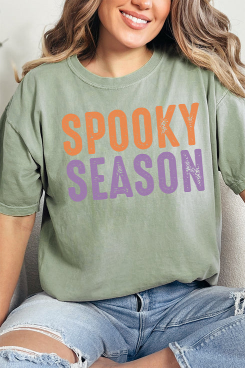 Distressed Spooky Season Comfort Colors Adult Ring-Spun Cotton Tee