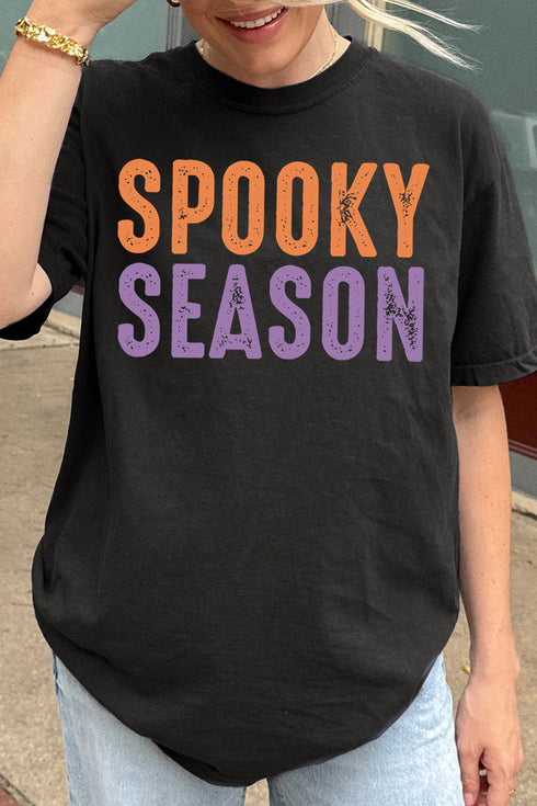 Distressed Spooky Season Comfort Colors Adult Ring-Spun Cotton Tee