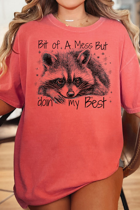 Doin' My Best Raccoon Comfort Colors Adult Ring-Spun Cotton Tee