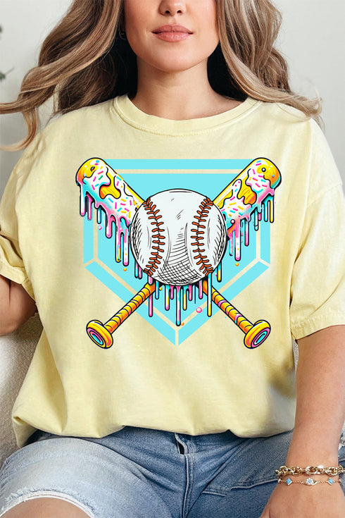 Drippy Baseball Home Plate Comfort Colors Adult Ring-Spun Cotton Tee