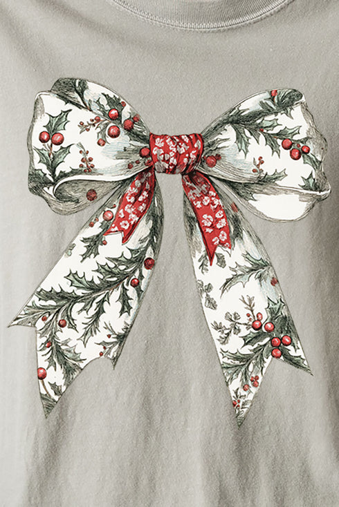 Evergreen Elegant Bow Comfort Colors Adult Ring-Spun Cotton Tee