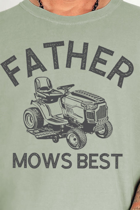 Father Mows Best Comfort Colors Adult Ring-Spun Cotton Tee
