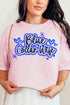 Faux Airbrush Blue Collar Wife Comfort Colors Adult Ring-Spun Cotton Tee