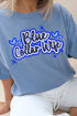 Faux Airbrush Blue Collar Wife Comfort Colors Adult Ring-Spun Cotton Tee