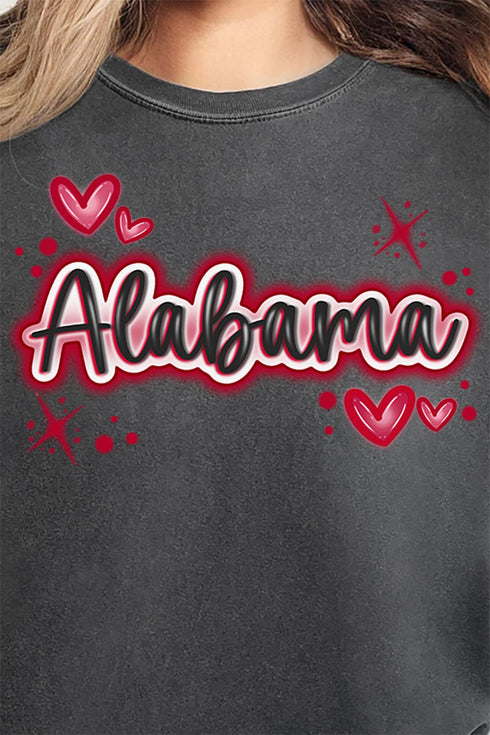 Faux Airbrush Alabama Comfort Colors Adult Ring-Spun Cotton Tee