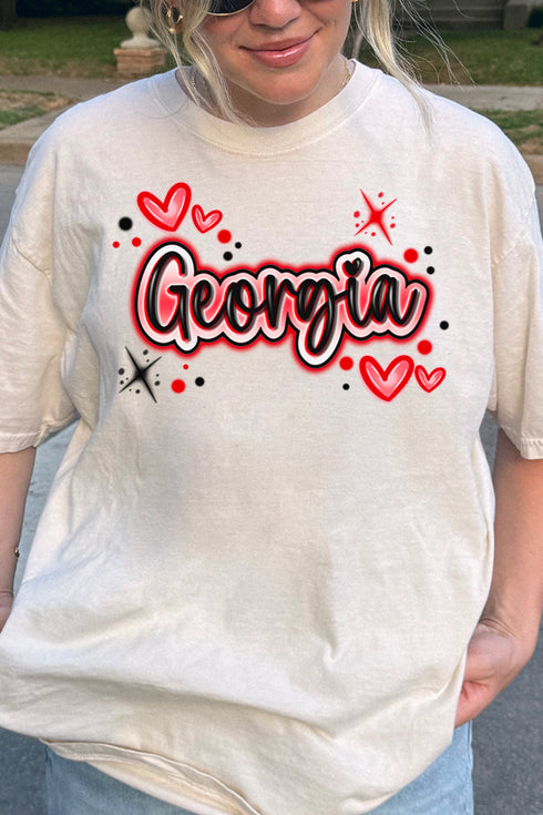 Faux Airbrush Georgia Comfort Colors Adult Ring-Spun Cotton Tee