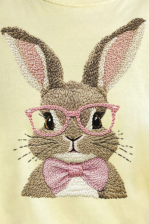 Faux Embroidery Easter Bunny Comfort Colors Adult Ring-Spun Cotton Tee