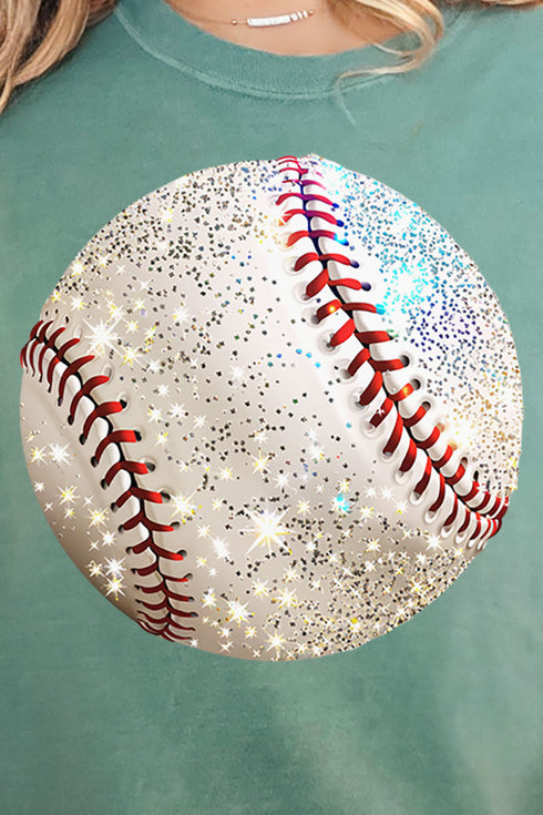 Faux Glitter Baseball Comfort Colors Adult Ring-Spun Cotton Tee