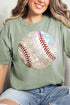 Faux Glitter Baseball Comfort Colors Adult Ring-Spun Cotton Tee