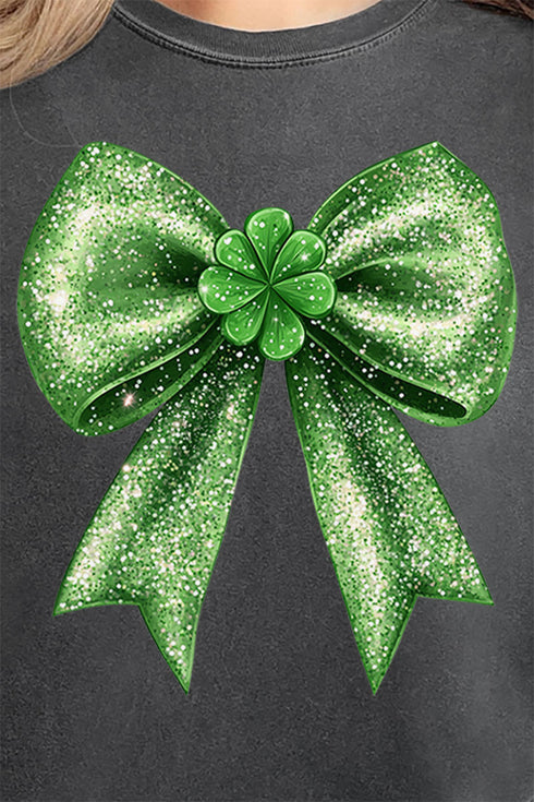 Faux Glitter Clover Coquette Comfort Colors Adult Ring-Spun Cotton Tee