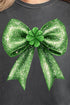 Faux Glitter Clover Coquette Comfort Colors Adult Ring-Spun Cotton Tee