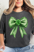 Faux Glitter Clover Coquette Comfort Colors Adult Ring-Spun Cotton Tee
