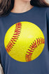 Faux Glitter Softball Comfort Colors Adult Ring-Spun Cotton Tee