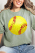 Faux Glitter Softball Comfort Colors Adult Ring-Spun Cotton Tee