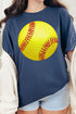 Faux Glitter Softball Comfort Colors Adult Ring-Spun Cotton Tee