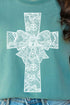 Faux Lace Cross Comfort Colors Adult Ring-Spun Cotton Tee