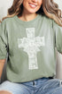 Faux Lace Cross Comfort Colors Adult Ring-Spun Cotton Tee