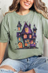 Faux Patchwork Haunted House Comfort Colors Adult Ring-Spun Cotton Tee