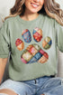 Faux Patchwork Paw Comfort Colors Adult Ring-Spun Cotton Tee