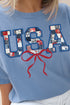 Faux Patchwork USA Comfort Colors Adult Ring-Spun Cotton Tee
