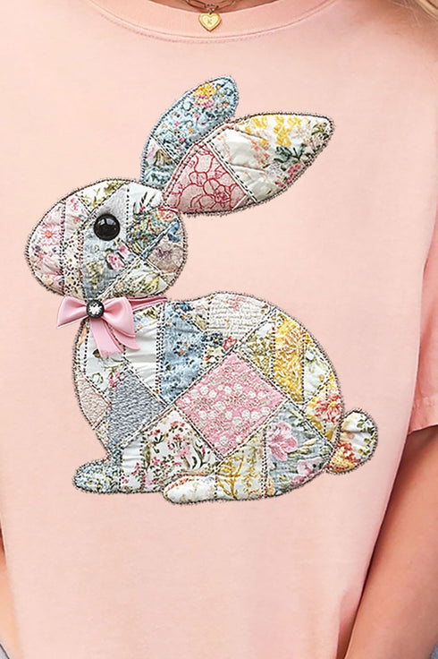 Faux Quilted Bunny Comfort Colors Adult Ring-Spun Cotton Tee
