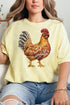 Faux Rhinestone Chicken Comfort Colors Adult Ring-Spun Cotton Tee