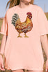 Faux Rhinestone Chicken Comfort Colors Adult Ring-Spun Cotton Tee