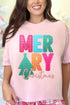 Faux Tinsel Merry Christmas Transfer Comfort Colors Adult Ring-Spun Cotton Tee