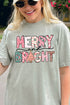 Festive Merry and Bright Comfort Colors Adult Ring-Spun Cotton Tee