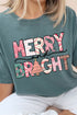 Festive Merry and Bright Comfort Colors Adult Ring-Spun Cotton Tee