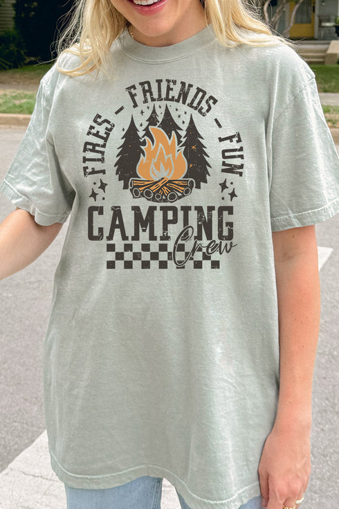 Fires, Friends, And Fun Comfort Colors Adult Ring-Spun Cotton Tee