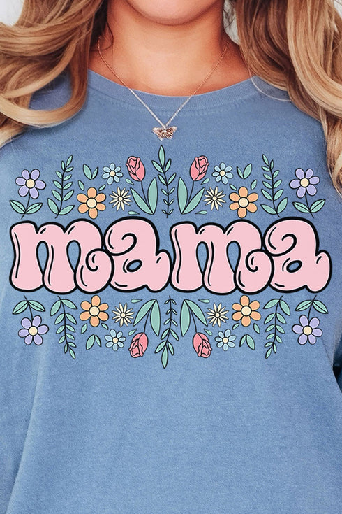 Floral Bubble Mama Comfort Colors Adult Ring-Spun Cotton Tee