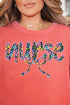 Floral Coquette Nurse Comfort Colors Adult Ring-Spun Cotton Tee