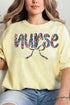 Floral Coquette Nurse Comfort Colors Adult Ring-Spun Cotton Tee