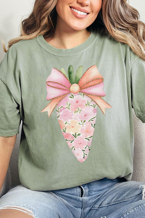 Floral Spring Carrot Comfort Colors Adult Ring-Spun Cotton Tee