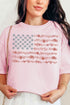 Floral United States Flag Comfort Colors Adult Ring-Spun Cotton Tee