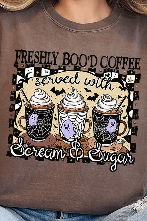 Freshly Boo'd Coffee Comfort Colors Adult Ring-Spun Cotton Tee