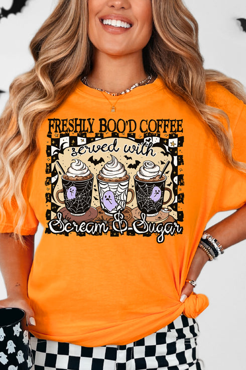 Freshly Boo'd Coffee Comfort Colors Adult Ring-Spun Cotton Tee