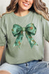 Garland Green Coquette Bow Comfort Colors Adult Ring-Spun Cotton Tee
