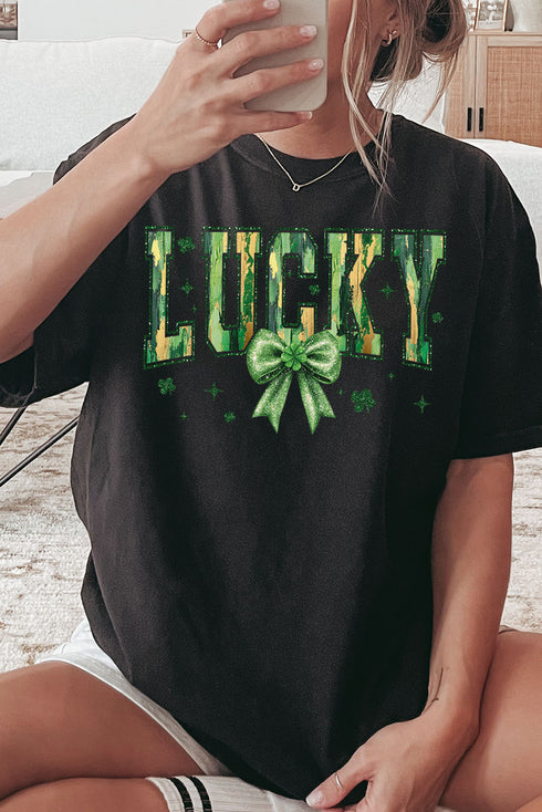 Glitzy Brushed Lucky Comfort Colors Adult Ring-Spun Cotton Tee