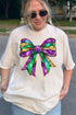 Glitzy Mardi Gras Bow Comfort Colors Adult Ring-Spun Cotton Tee