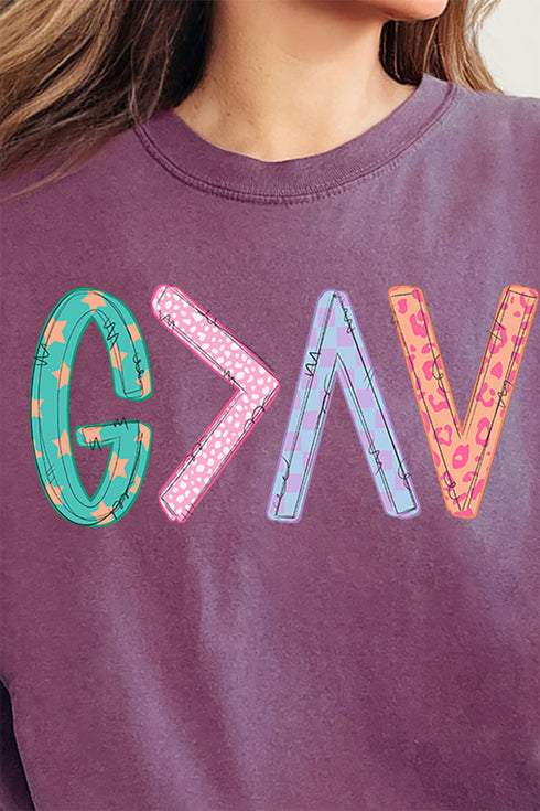 God Is Greater Comfort Colors Adult Ring-Spun Cotton Tee