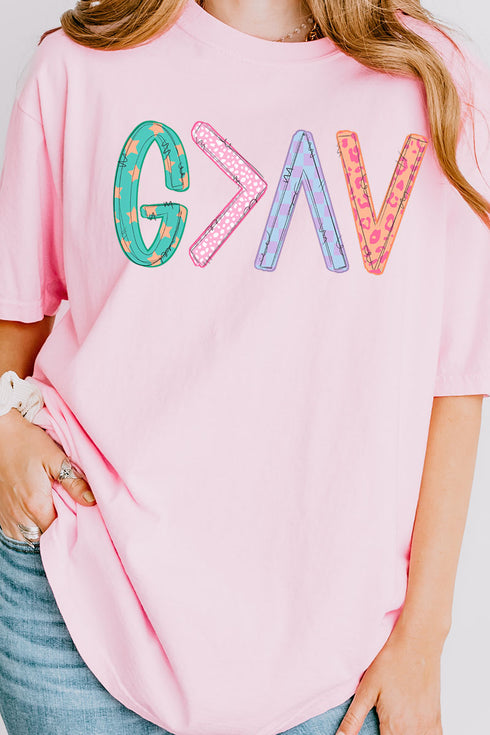 God Is Greater Comfort Colors Adult Ring-Spun Cotton Tee