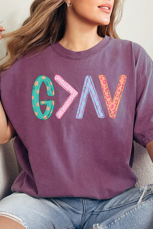 God Is Greater Comfort Colors Adult Ring-Spun Cotton Tee
