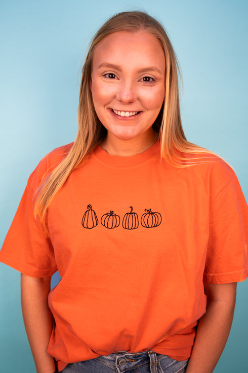 Embroidered Gourd Vibes Only Comfort Colors Adult Ring-Spun Cotton Tee