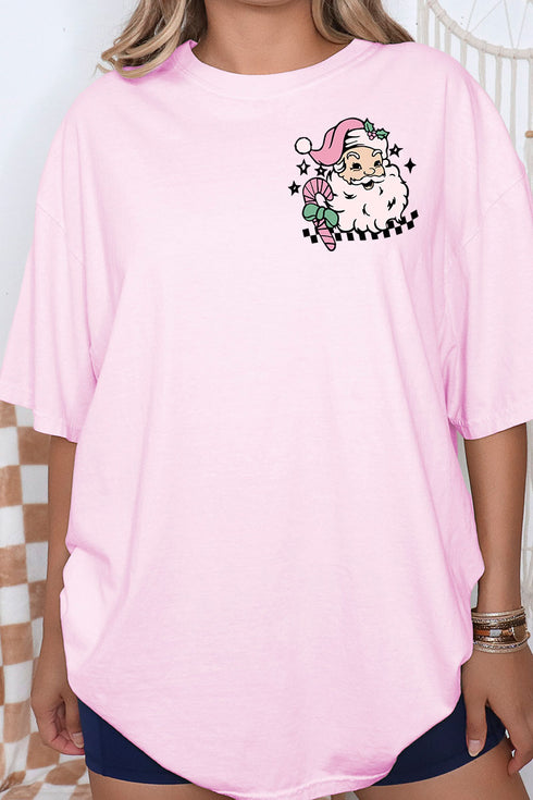 Groovy Merry Christmas Front & Back Comfort Colors Adult Ring-Spun Cotton Tee